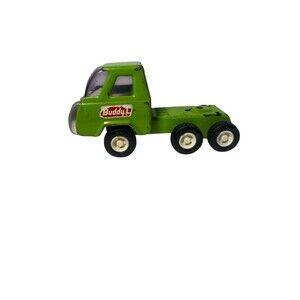 BUDDY L VINTAGE TOY SEMI CAB OVER PRESSED STEEL TRUCK Lime Green 5"